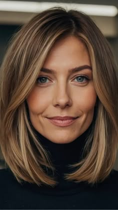 Fall Hair Round Face, Medium Length Bobs Thick Hair, Low Maintenance Lob Haircut, Your Wife Knows Hair, Medium Length Straight Bob Haircut, Mid Length Hair With Side Part, Timeless Haircut For Women, Medium Length Haircut For Round Faces And Wavy Hair, Mum Haircut Low Maintenance