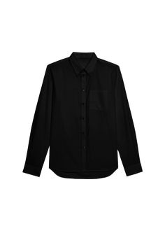 "Find HELMUT LANG Classic Button-down Soft Cotton Shirt on Editorialist. Helmut Lang classic shirt in soft poplin Approx. 35.5\"L from shoulder to hem Point collar; button front Long sleeve; approx. 29.25\"L Chest patch pocket Yoked back; box pleat Relaxed fit Shirttail hem Button closure Organic cotton Dry clean Imported" Box Pleats, Helmut Lang, Classic Shirt, Patch Pocket, Cotton Shirt, Black Shirt, Button Downs, Organic Cotton, Top Brands