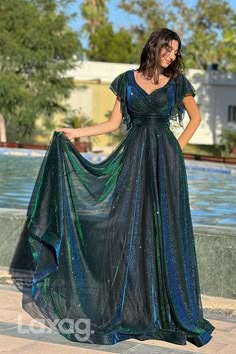 Mid Size Prom Dress, Prom Dresses Sleeves, Color Changing Dress, Christmas Formal Dress, Mystical Dresses, Night Sky Dress, Starfall Ball, Long Prom Dresses With Sleeves, Prom Dress With Sleeves