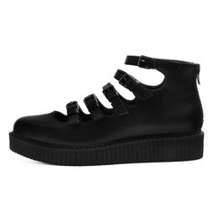 PRICES MAY VARY. Vegan Friendly Black Faux Leather Upper New TUKskin Material - A high quality polishable synthetic faux leather that is both Soft and Breathable Pointed-shaped Toe Multi-strap Closure for an Adjustable Fit T.U.K. limited edition web exclusive! - not available in stores Take center stage in on pointe style with these Mary Jane ballet-style creepers that delivers a whole lot of edgy panache. Made of our high quality TUKskin material — polishable synthetic faux leather that is both Fairies Wear Boots, Teddy Boy Style, Lug Sole Boots, Fashion Boy, Ballet Fashion, Hodge Podge, Brown Leopard, Puma Platform Sneakers, Creepers