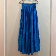 I Love This Skirt, Two Slits Allow Movement. It’s Just A Bit Too Small :( Blue Flared Skirt, Blue Flared Maxi Skirt With Elastic Waistband, Silk Full Skirt With Gathered Detail, Blue Relaxed Flared Skirt, Blue Relaxed Fit Flared Skirt, Blue Pleated Full Skirt, Blue Pleated Flared Maxi Skirt, Blue Midi Skirt With Comfort Stretch, Blue Relaxed Midi Maxi Skirt