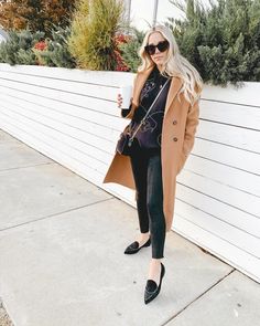 @beausandashley in The Stellato Anello #mgemi Monochrome Outfit, The Triangle, Fashion Blogger Style, Camel Coat, Style Blogger, Blogger Style, The Circle