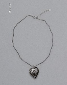 Silver Heart Necklace | Matilda – motelrocks-com-us Trendy Silver Charm Necklace With Heart Charm, Trendy Heart Pendant Necklace With Silver Chain, Trendy Silver Necklace With Heart Charm, Heart Charm Necklace For Party, Heart Pendant Necklace With Charm For Party, Trendy Heart Shaped Silver Chain Necklace, Trendy Heart-shaped Silver Chain Necklace, Heart Shaped Metal Charm Necklaces For Party, Heart-shaped Metal Charm Necklaces For Parties