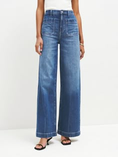 Janae Ultra High Rise Super Wide Leg Jeans - Sustainable Denim | Reformation Reformation Jeans, High Rise Bootcut Jeans, High Rise Wide Leg Jeans, Stretch Denim Fabric, Jeans Wide, Relaxed Fit Jeans, Jeans Outfit, Stitch Fix Style, Inspiration Mode