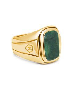 Stainless Steel Ring with Gold Plating Green Jade Product Code: MRING_146 Designer's Notes The Nialaya Gentlemen’s Cocktail Ring is designed with a contemporary style. The focal point of the ring is the oblong, elegant shape that makes this piece a classic piece to own. Please note that all our pieces are crafted by hand and one-of-a-kind, and may therefore vary slightly in size, shape, and color. Dnd Halfling, 5 Elements, July Birthstone Jewelry, August Birthstone Jewelry, Cuff Watch, Semi Precious Beads, Stainless Steel Ring, Onyx Bead, Jewelry Ring Box