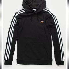 Adidas Original Hoodie -L Nwt Adidas Urban Sweatshirt With Ribbed Cuffs, Black Cotton Hoodie For Spring, Adidas Three Stripes Hoodie Sweatshirt, Adidas Hoodie With Three Stripes, Adidas Hoodie Sweatshirt With Three Stripes, Casual Fleece Hoodie With Three Stripes, Cotton Hoodie With Three Stripes And Crew Neck, Adidas Fleece Hoodie For Streetwear, Adidas Cotton Hoodie With Three Stripes