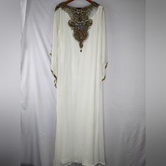 Nwt, Arabic Embellished Kaftan Dress, Wedding Gown, Traditional Wear, 2 Pc Set, Loose Fit, Measurement Approx. L 62", Sleeve 31", Bust 29". Kaftan Dress, Wedding Gowns, Loose Fitting, Maxi Dress, Womens Dresses, Dresses, Women Shopping, How To Wear