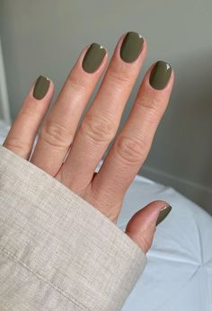 Olive Nails, Green Acrylic Nails, Green Nail Polish, October Nails, Green Nail, Her Nails, Autumn Nails, Elegant Nails