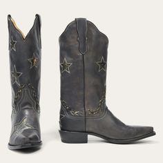 Cosmo Boots | Stetson Flat Cowboy Boots, Coeboy Boots, Star Cowboy Boots, Peter Pan Kostüm, Boots With Stars, Cow Boy Boots, Cowboy Books, Black Cowgirl Boots, Black Cowboys