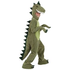 a child's dinosaur costume is shown