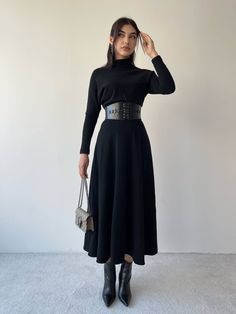 * High Quality Winter Knitwear Dress * It has a flexible structure. * The belt in the pictures is not included. * Model height 173cm, weight 53, sample size Small * Dress Length: 120cm * 30 degrees machine washable * All of our US shipments are delivered via USPS. * All of our UK shipments are delivered with PTS cargo company. * In all other countries, delivery will be made with the local cargo companies of that country. * If you want faster delivery, you can choose it by paying extra in the basket. Winter Fitted Dress With Belt, Fitted Winter Dress With Belt, Fitted Belted Winter Dress, Knitted Long Sleeve Dress, Black Knitted Dress, Sweater Dress Winter, Winter Knitwear, Dress For Fall, Knitted Long Sleeve