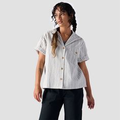 It's light, it's gauzy, and it's one of our favorites for staying cool and stylish in the summer months. Our Textured Cotton Short-Sleeve Button Up features a relaxed fit for the ultimate airy feel and a layer-friendly style. Relaxed Fit Buttoned Summer Blouse, Summer Blouse With Buttons In Relaxed Fit, Summer Relaxed Fit Blouse With Buttons, Summer Relax Fit Buttoned Tops, Casual Shirt With Button Cuffs For Beach, Casual Beach Shirt With Button Cuffs, Summer Beach Shirt With Button Cuffs, Relaxed Fit Collared Summer Tops, Summer Everyday Shirt