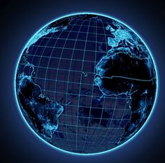 an image of the earth in blue light