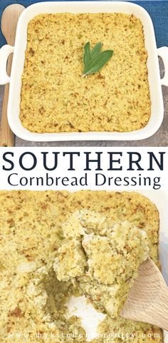 this is an image of southern cornbread dressing