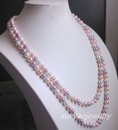 Welcome to my shop my dear friend. I hope you will like my jewelry, and most of my jewelry are made by myself. Please see the detail for this item: Pearl Jewelry: necklace  Pearl Type: shell pearl( Note: shell pearl is not cultured freshwater pearl, it made of shell powder by extrusion and rolling ) String: ready made color: multi-color size: 8 mm length: can choose if you need other length/color, could contact me please! About shipping: I will send out your orders as soon as I can. Usually the Elegant Pearl White Long Pearl Necklace, White Pearl Long Beaded Necklace, Pearl White Long Beaded Necklace, White Pearl Long Necklace With Gemstone Beads, Luxury Purple Single Strand Pearl Necklace, Chunky Pearl Necklace, Chunky Pearls, Pearl Powder, Pearl Necklace Designs