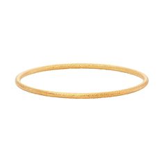 "Decorated with a diamond-cut texture, this 14k gold over sterling silver bangle bracelet will be your go-to accessory.BRACELET DETAILS Length: 8 in. Metal: 14k gold over sterling silver  Size: 8"". Color: Yellow. Gender: female. Age Group: adult." Yellow Gold Stackable Bangle For Anniversary, Anniversary Gold Bangle Bracelet With Diamond Cut, Flexible Gold Bangle In Fine Jewelry Style, Stackable Gold Plated Bangle Bracelet, Gold Flexible Bangle Jewelry, Hammered Bangle Bracelet For Anniversary, Hammered Gold Bracelet Gift, Hammered Round Bracelets For Formal Occasions, Flexible Yellow Gold Jewelry For Anniversary