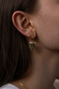 Our favorite, your favorite. The AMAYA heart earrings strike the perfect balance between sweetness and edge. Switch between everyday hoops or add a fun touch to your outfit by keeping the hearts on! Right Here Right Now, Gold Earrings For Women, Funky Earrings, Jewelry Lookbook, Sterling Silver Hoops, Fantasy Fashion, Earrings Collection, Heart Jewelry, Everyday Jewelry