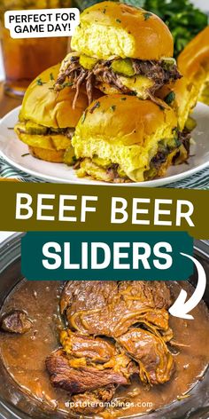 the beef sliders recipe is ready to be eaten and served in an instant pot