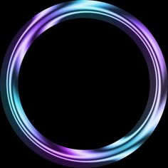 a purple and blue ring on a black background in the shape of a circle with light streaks