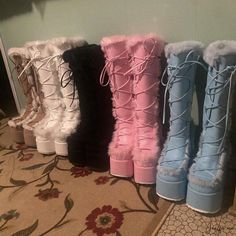 Shoe Hacks, Knee High Boots Winter, Boots Plus Size, Dollette Coquette, Demonia Shoes, Plus Size Party, Dr Shoes, Cute Shoes Heels, Kawaii Shoes