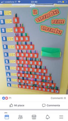 a bulletin board that has been made to look like a pyramid