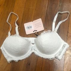 Brand New, The Padding Inside The Bra Is Removable White Bra Aesthetic, Bras Cute, Cute Bras Aesthetic, Agent Provacatuer Set, Coquette Bra, Vs Undies, Feral Dog, Bedazzled Bra, Lacy Bras