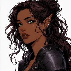 Black Elf, Werewolf Drawing, Half Elf, Elves Fantasy, Writing Characters, Dungeons And Dragons Characters, Dark Elf, Black Art Pictures, Rose Art