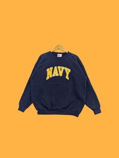 "Vintage 90s Navy spell out sweatshirts Navy crewneck navy sweater pullover big logo streetwear sport blue colour size xx-large Brand Name :- navy 📌 Tag Size :- Fit XXLarge Manual Measurement :- WIDTH (armpit to armpit) :- 25\" inches  LENGTH (shoulder to end of garment) :- 29\" inches  SLEEVE (shoulder to end of sleeve) :- 21\" inches  Condition :- Good Condition 8/10. Minor Defect Refer Picture. 📮DHL EXPRESS = 7-10 business day arrived 🔥SALE SALE SALE🔥" Cheap Navy Crew-neck Top, Cheap Navy Crew Neck Top, Cheap Navy Hoodie Sweatshirt, Cheap Navy Sweatshirt With Letter Print, Luxury Navy Sweatshirt With Embroidered Logo, Ogap Factory Navy Sweater, Cheap Navy Sweatshirt For Streetwear, Navy Blue Vintage Nike Sweatshirt, Cheap Navy Crew Top