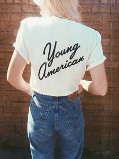 Young American Tee - REDWOLF - 1 Young Women Fashion, Rings Accessories, Vintage Trends, Women Fashion Edgy, Slogan Tee, Statement Tees, Wild Ones, Print Tee, The Endless