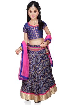 Detailed with bandhej print, lace, dangles and patch border work. A blue art chanderi silk brocade readymade choli and fuchsia shimmer net dupatta. Cotton fabric is used as the lining. Plus or minus one to two inch may differ in measurement. We sell all kinds of Kidswear. Indian Kids Wear | Kids Collection | Indian Kids Kurta | Kids Kurta Payjama | Kids Indian Dresses | Indian Kids Outfit | Kids Kurta Set | Pajama And Kurta | Traditional Kids Wear | Party Wear Kids Wear | Wedding Kids Wear | Kid Blue Bandhani Print Chanderi Sharara, Bollywood Style Royal Blue Choli For Navratri, Royal Blue Anarkali Choli For Festivals, Anarkali Royal Blue Choli For Festivals, Bollywood Style Royal Blue Choli For Diwali, Royal Blue Choli With Zari Work For Navratri, Semi-stitched Royal Blue Choli For Festivals, Royal Blue Choli With Dupatta For Festivals, Royal Blue Art Silk Lehenga For Festivals