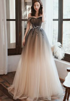 Off Shoulder Tulle, Beautiful Gradient, Formal Dresses Graduation, Long Party Dress, Sweetheart Prom Dress, Custom Size Dresses, فستان سهرة, Party Dress Long