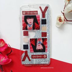 a cell phone case with an image of a woman's face on the back