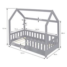 a bed frame with measurements for the top and bottom bunk, which are not shown