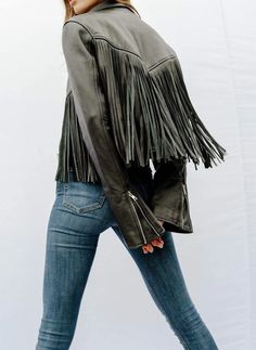 Leather Fringe Coats & Jackets, Punk Style Long Sleeve Leather Jacket For Fall, Fall Biker Leather Jacket For Streetwear, Punk Biker Jacket With Long Sleeves For Fall, Punk Long Sleeve Biker Jacket For Fall, Fall Biker Jacket With Zipper Closure For Biker Events, Edgy Leather Jacket For Biker Events In Fall, Fall Biker Jacket For Biker Events, Urban Biker Jacket For Spring Events