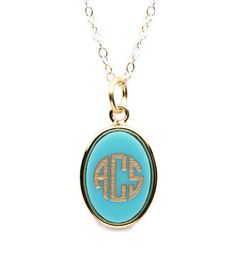 Acrylic Vineyard Oval Monogram Pendant on Apex Chain Classic Oval Link Personalized Necklace, Chic Oval Link Jewelry As Gift, Chic Gold Oval Jewelry, Chic Oval Gold Jewelry, Classic Personalized Oval Pendant Jewelry, Elegant Personalized Oval Pendant Necklace, Classic Oval Cabochon Necklace With Polished Finish, Elegant Oblong Necklace With Adjustable Chain, Chic Oval Link Necklace For Gift