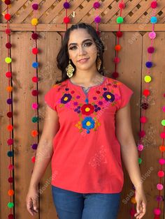 This Beautiful Floral Hand Embroidered Blouse is the perfect Top for Everyday use or a special event. This blouse is hand embroidered by Mexican Artisans and is completely one of a kind! This blouse comes in one size which fits sizes Small and Medium. More Colors Available here: https://www.etsy.com/es/listing/834786779/blusa-floral-bordado-a-mano-blusa-floral?ref=listing_published_alert Pink Bohemian Embroidered Top With Floral Design, Bohemian Red Blouse With Intricate Embroidery, Bohemian Red Blouse With Geometric Embroidery, Pink Hippie Blouse For Festivals, Bohemian Red Embroidered Top With Intricate Embroidery, Red Bohemian Embroidered Top With Intricate Embroidery, Bohemian Pink Blouse For Festivals, Pink Bohemian Blouse For Festivals, Bohemian Red Top With Resham Embroidery