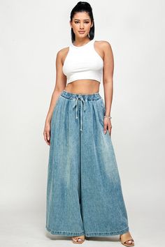 Cali Wide Leg Jeans Long Denim Pants, The Front Bottoms, Wide Leg Denim Pants, Cargo Jumpsuit, Jean Fabric, Wide Leg Denim Jeans, Elevated Casual, Denim Outerwear, Jeans Fabric