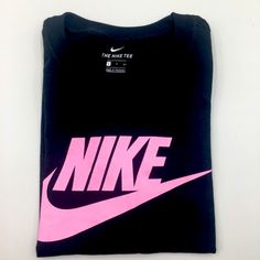 Nike Girl’s Short Sleeve Active Tee Cotton Black 100% Cotton Size: S Girls Kids Nike Black T-shirt For Spring, Nike Sporty Pink T-shirt, Basic Pink Tops With Graphic Print, Basic Pink T-shirt With Logo Print, Sporty Pink Nike T-shirt, Trendy Pink Nike Tops, Nike Pink Tops With Letter Print, Nike Pink Top With Logo Print, Nike Pink T-shirt With Graphic Print