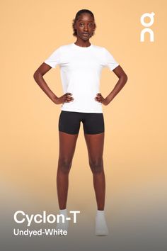 The breathable, sweat-wicking T-shirt made with over 90% bio-based material | Women's Cyclon-T Short-Sleeve Shirt in Undyed, Size: Large. Running, sweat-wicking, designed to be recycled. Running, Road Running, Active Life. Performance Running Compressive Workout Tops In Recycled Polyester, Compressive Short Sleeve Athleisure T-shirt, Sporty Compressive Short Sleeve Top, Sporty Go-dry T-shirt With Crew Neck, Compressive Sports Tops In Recycled Polyester, Compressive Recycled Polyester Athleisure Tops, Compressive Athleisure T-shirt For Workout, Sporty Compressive T-shirt For Workout, Sporty Stretch T-shirt With Crew Neck