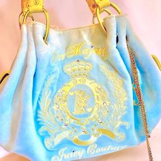 Original Y2k, Baby Blue Scotty Dog Bag With Magnetic Closure And Clip Exterior And Interior Pockets Original Y2k, Juicy Couture Y2k, Y2k Bags, Trashy Outfits, Vintage Juicy Couture, Juicy Couture Purse, Scotty Dog, Blue Y2k, Dog Bag