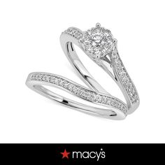 in stock Macy's Diamond Ring With Prong Setting, Macy's Jewelry With Halo Setting For Anniversary, Macy's Fine Jewelry With Halo Setting, Macy's Sterling Silver Wedding Diamond Ring, Macy's Sterling Silver Diamond Ring For Wedding, Macy's Promise Ring With Diamond Cut, Macy's Wedding Jewelry With Halo Design, Macy's Diamond Cut Promise Ring, Macy's White Gold Promise Ring