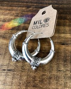 Sterling silver Bali hoops , beatifull jewelry, Bali Jewelry, Sweet Jewelry, Hot Jewelry, Hoops Earrings, Oxidised Jewellery, Jewelry Lookbook, Silver Accessories