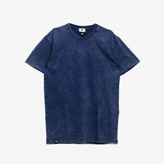 Simple Stone Washed Tee Shirt Blue Out Of The Closet, Blue T Shirt, The Closet, Blue T, Acid Wash, Medium Blue, Spun Cotton, Crew Neck, Stone