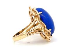 Ring Specifications:Metal: 14k Yellow GoldTotal Weight: 11.0 GramsGemstone: Lapis LazuliLapis Lazuli Measurements: ~20.4 mm x 15 mm x 7.1 mmRing Size: 6.25 (resizable)Stamped: "14K"Condition: Preowned, excellent100% Authentic. Please ask all questions before bidding or making a best offer. International Bidders please contact us before bidding for shipping availability and charges. Classic Jewelry Pieces, Band Jewelry, Classic Jewelry, The Class, Cocktail Ring, Diamond Wedding Bands, Cocktail Rings, Estate Jewelry, Diamond Wedding