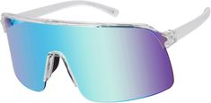 Fit & Design: Best for: active sports Injected plastic frames 100% UVA, UVB protection Polycarbonate/non-polarized lenses Lens: 141mm Nose: 20mm Temple: 141mm Sports Sunglasses With Uv Protection Polycarbonate, Sports Sunglasses With Uv Protection, Sporty Polycarbonate Shield Sunglasses With Uva Protection, Blue Shield Sunglasses With Uva Protection For Sports, Casual Shield Sunglasses With Uva Protection For Sports, Anti-reflective Shield Sunglasses For Sports, Blue Anti-reflective Shield Sunglasses In Polycarbonate, Blue Anti-reflective Shield Sunglasses, Blue Polycarbonate Shield Sunglasses With Anti-reflective Coating