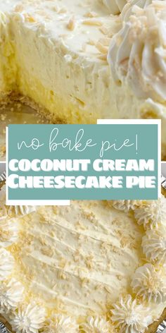 No bake easy coconut cream pie recipe No Bake Coconut Cheesecake, Desserts Nutella, Cheesecake Cream, Dessert Halloween, Coconut Cream Pie Recipes, Coconut Cheesecake, Cream Pie Recipes, Coconut Cream Pie, Keto Cheesecake