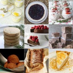 a collage of different desserts and pastries