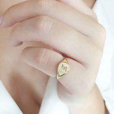 This ring has a minimal design, and you can wear it any day and combine it with other jewelry . It makes for an excellent gift for a loved one, without being extravagant. - Gold Kt: 9K, 14K and 18K Solid Gold - We can make all three Gold Colors: Rose Gold, Yellow Gold, White Gold ✔ Ready to Ship in 7-10 Business Days Each one of our items comes with a guarantee. Thank you for visiting our shop! We really enjoyed creating our designs, and we hope you also enjoyed looking at them. We do everything Initial Ring Gold, Personalized Initial Ring, Blue Diamond Jewelry, Gold Initial Ring, Engraved Ring, Letter Ring, Etsy Bridesmaid Gifts, Gold Engraving, Initial Ring