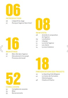 a yellow and white poster with numbers in different languages, including the number one on each side