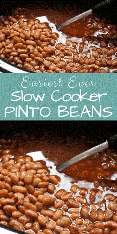 slow cooker pinto beans recipe with text overlay